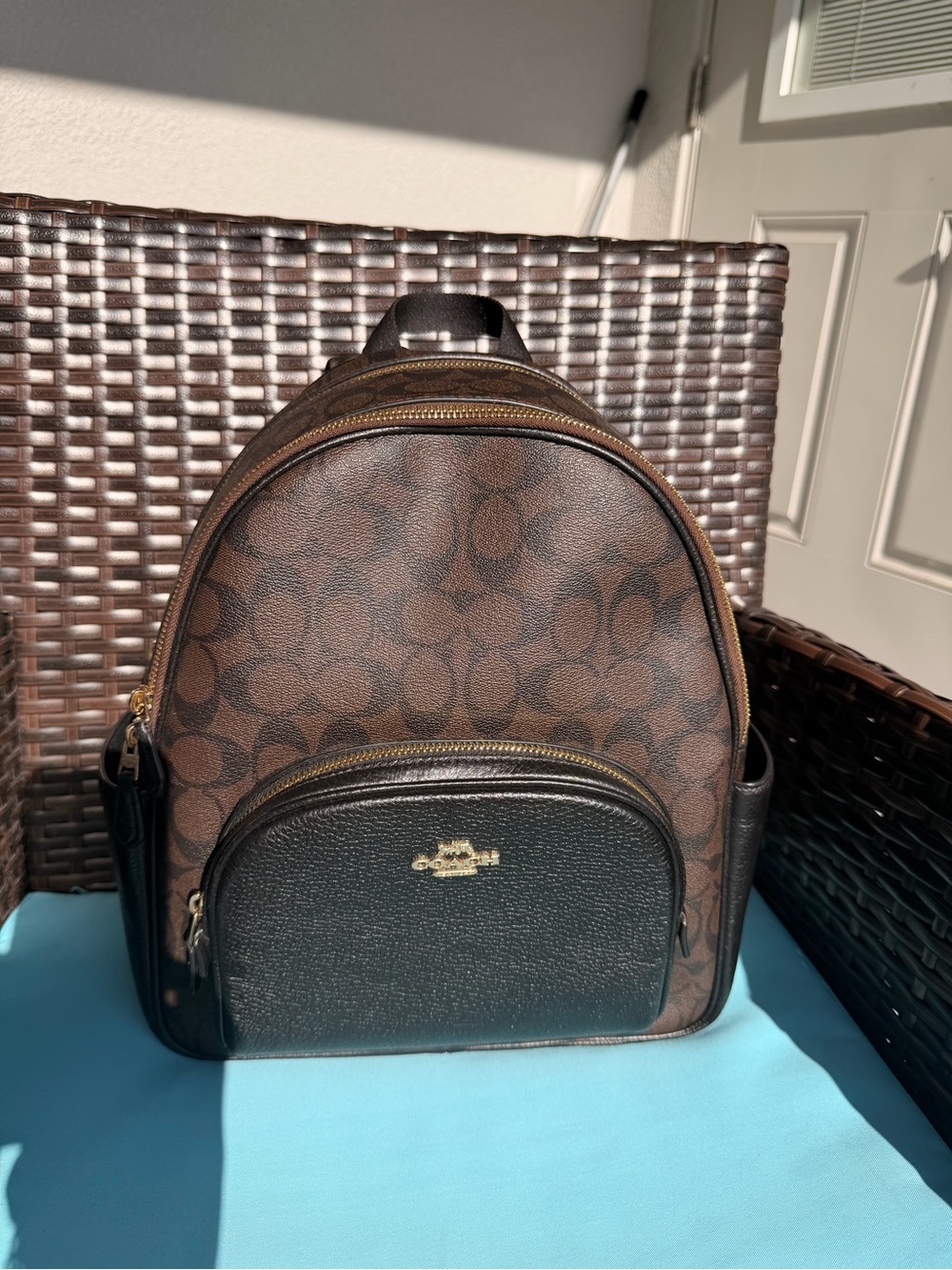 Coach Brown & Black Signature Backpack